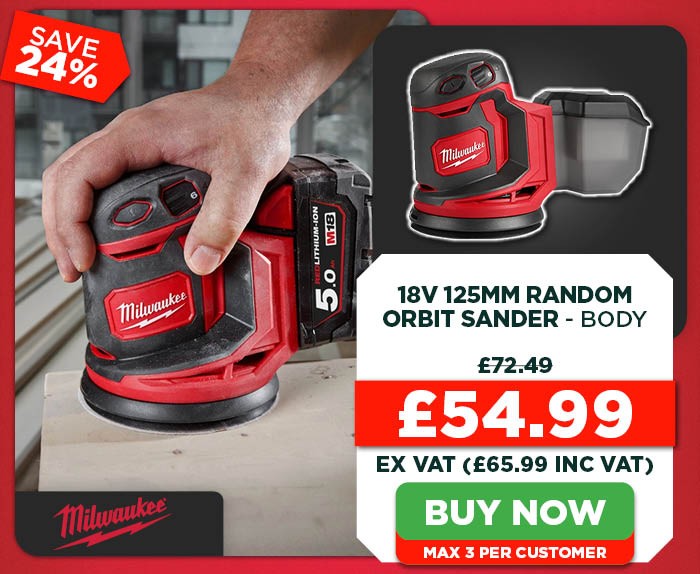 Milwaukee M18 BOS125-0 18V 125mm Random Orbit Sander - Body