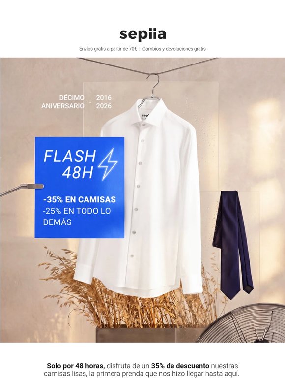 -35% en camisas lisas-Solo 48 Horas