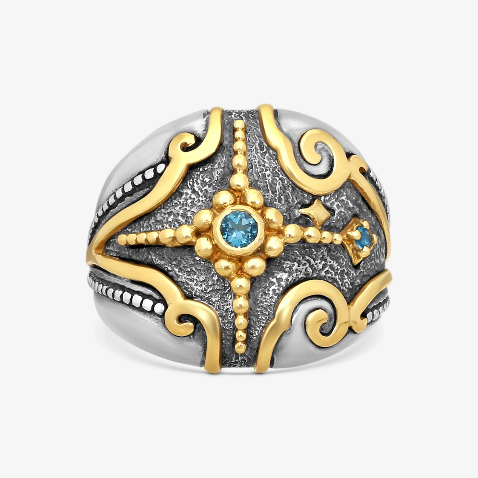 Image of Sterling Silver & 18K Yellow Gold Ring Sz.7