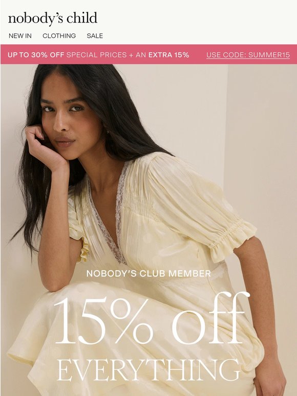 JUST FOR YOU: 15% off extended