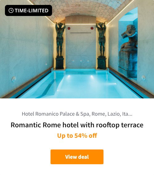 Romantic Rome hotel with rooftop terrace