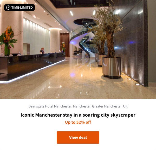 Iconic Manchester stay in a soaring city skyscraper