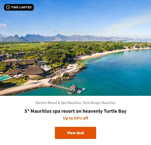 5* Mauritius spa resort on heavenly Turtle Bay
