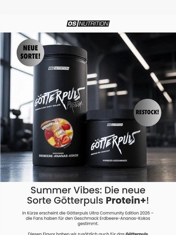 Götterpuls Protein+ – neue Sorte! | Restock Götterpuls Himbeere