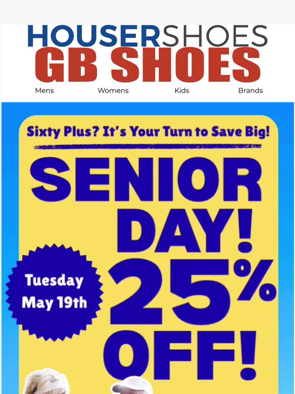 Senior Day is Coming! 25% Off for Shoppers 60+! 🎉