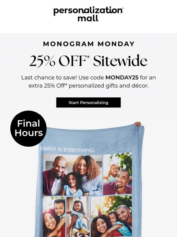 Your Coupon Is Expiring! Finish That Personalized Gift!