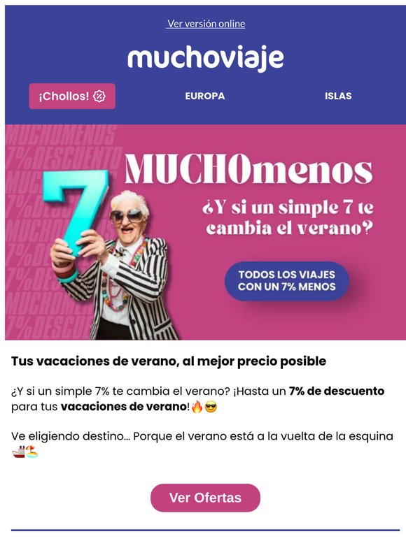 🤑 7% dto. en tus vacaciones de verano ☀️