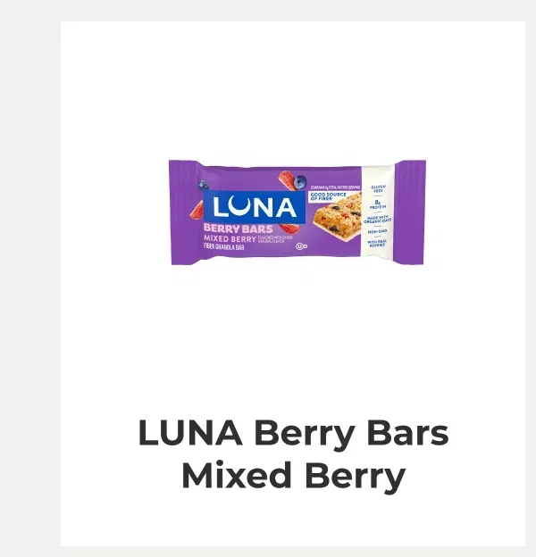 LUNA Berry Bars Mixed Berry Flavor