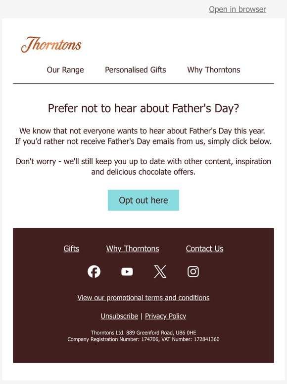 Prefer not to hear about Father's Day?