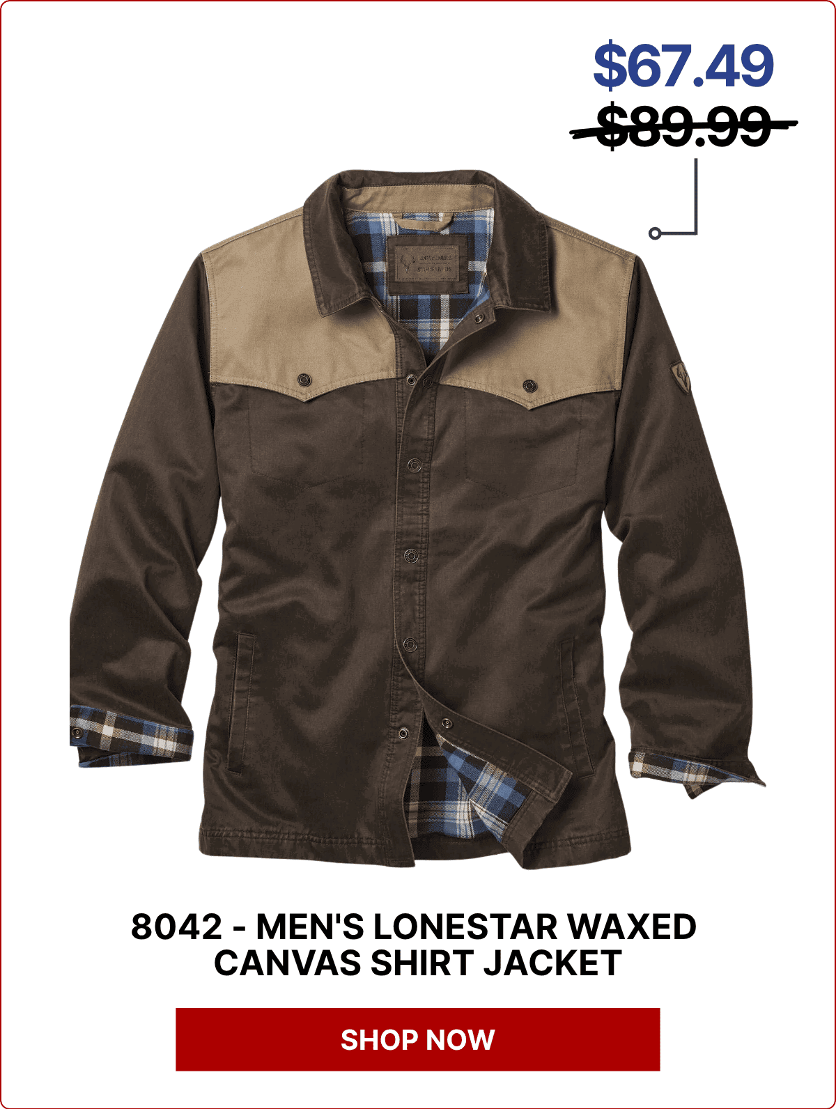 Men's Lonestar Waxed Canvas Shirt Jacket
