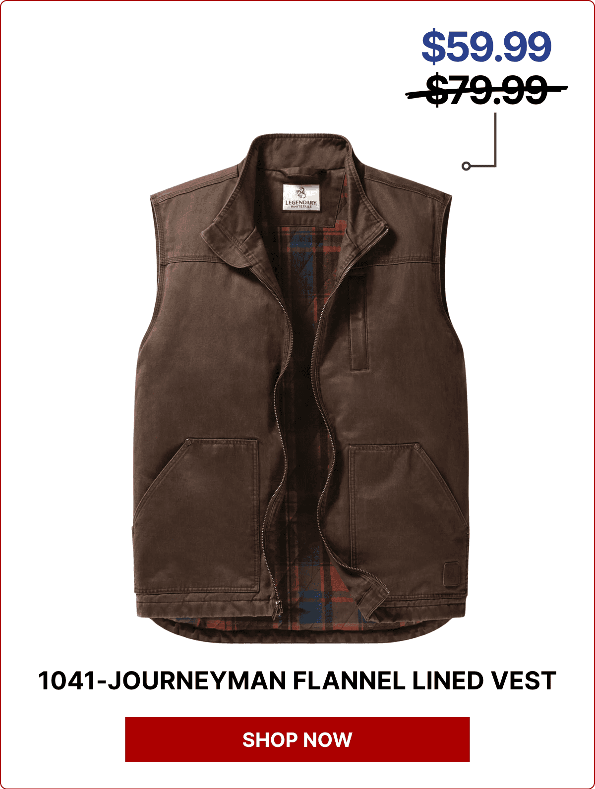 Men's Journeyman Flannel Lined Vest
