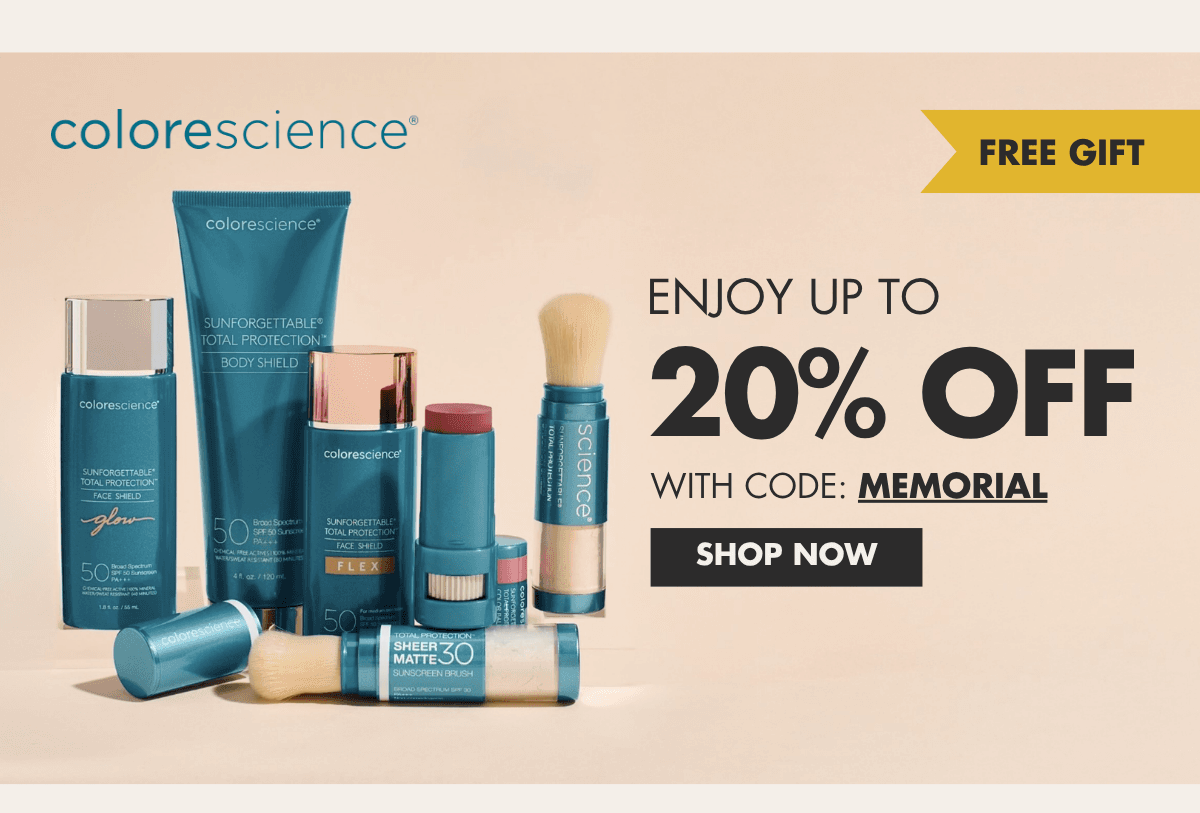 Enjoy Colorescience up to 20% Off. With Code: MEMORIAL