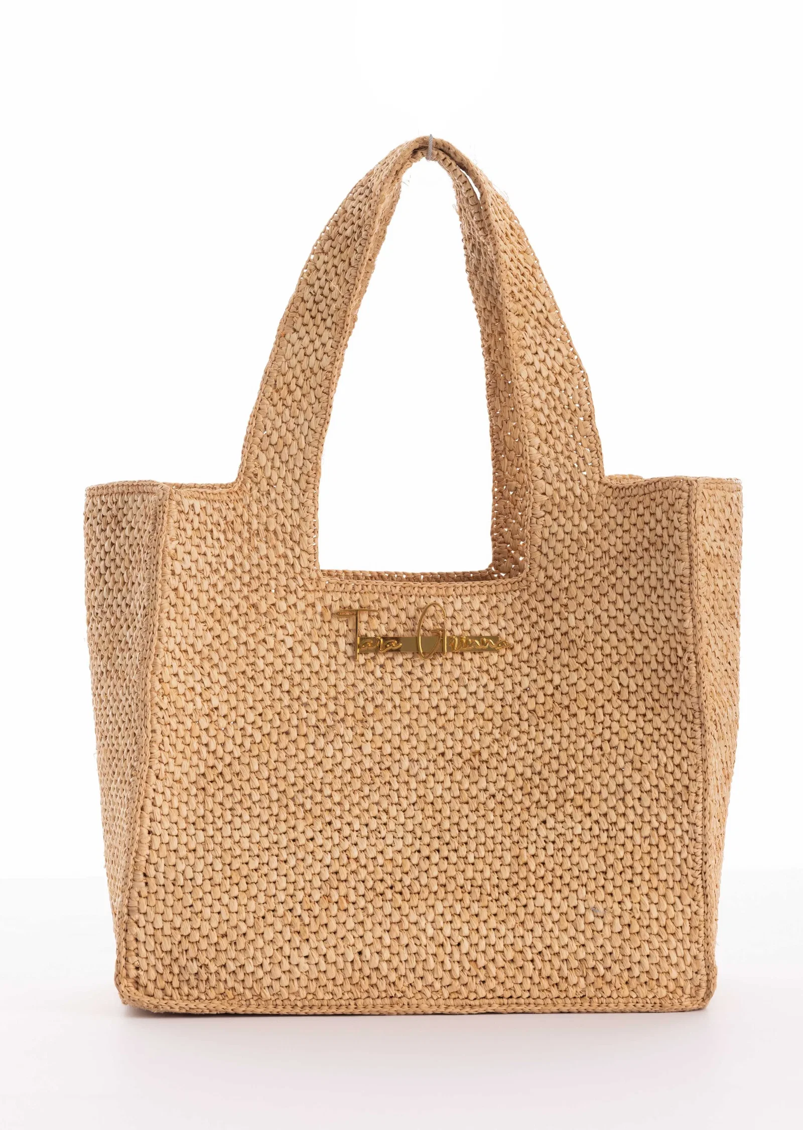 Image of Raffia Tote Bag with TG Hardware (81106)