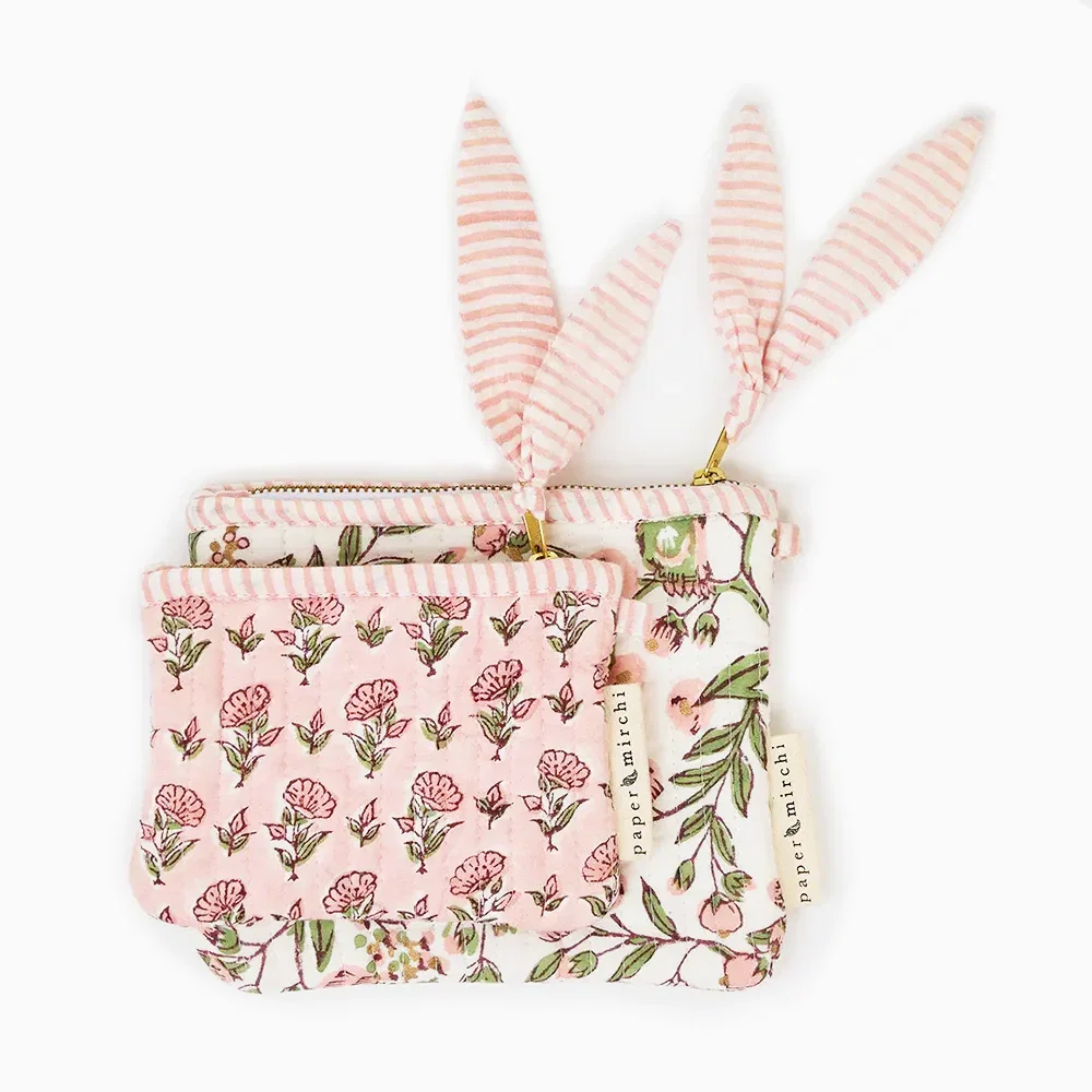 Image of Floral Blush Zipped Pouch Set (2 Pack)