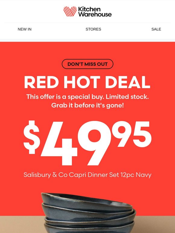 RED HOT DEAL: 12pc dinner set only $49.95