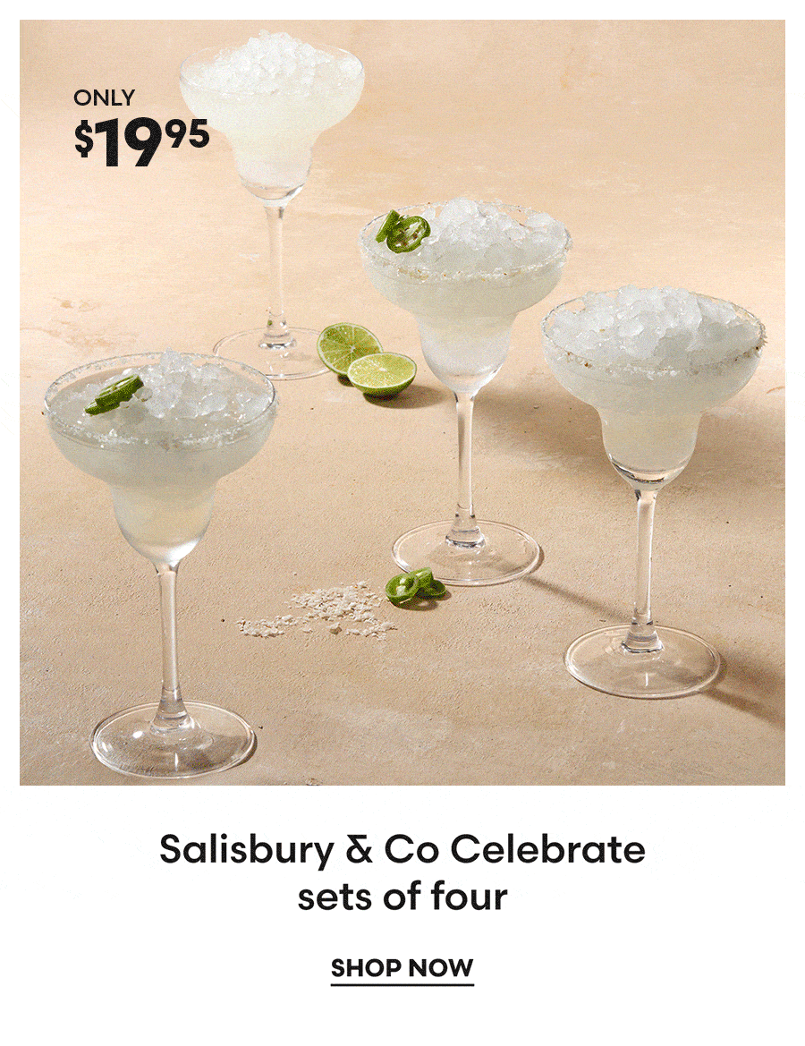 Salisbury & Co Celebrate glass sets of 4
