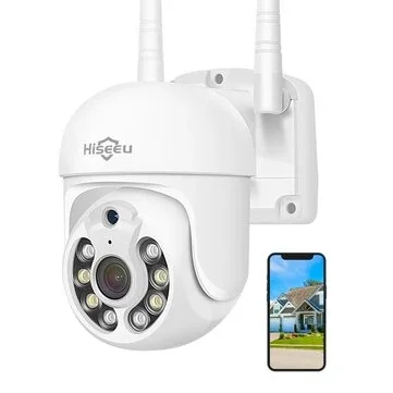 Hiseeu WHD205 5MP WIFI PTZ HD Camera Full Color Night Vision Human Motion Two-Way Audio IP66 Weatherproof IP Surveillance Camera for Outdoor Security
