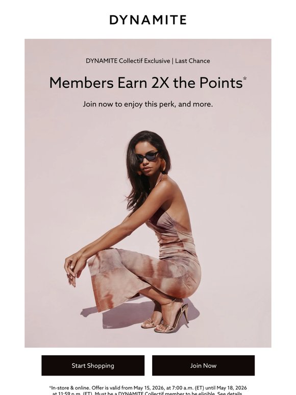 Last Chance: Members Earn 2X the Points