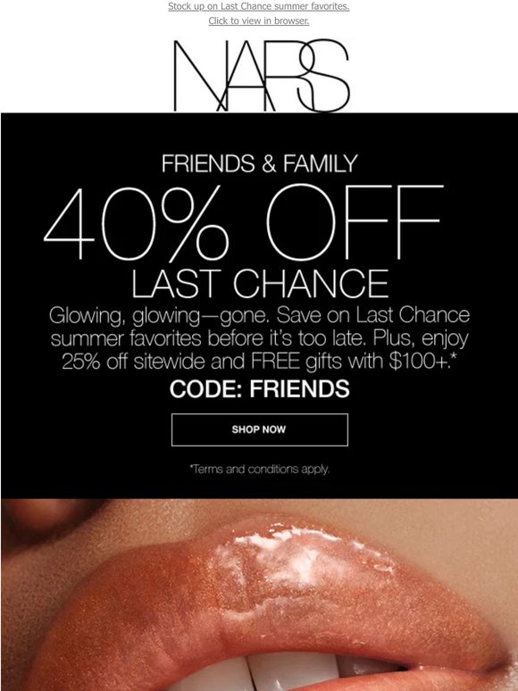 40% off. Limited quantities. Limited time.