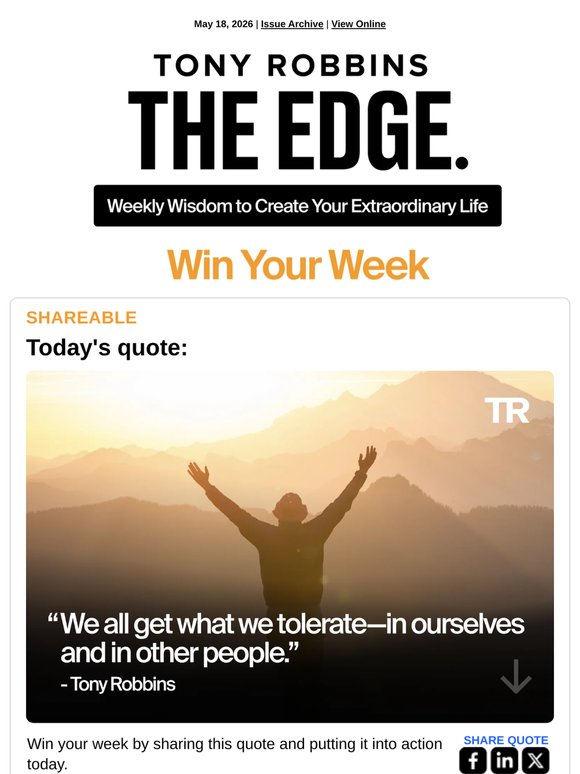 The life you're tolerating is the life you're choosing