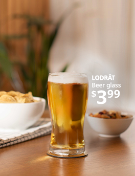 LODRÄT Beer glass, clear glass, 17 oz