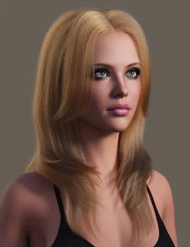 dForce Long Layered Style Strand-Based Hair for Genesis 9