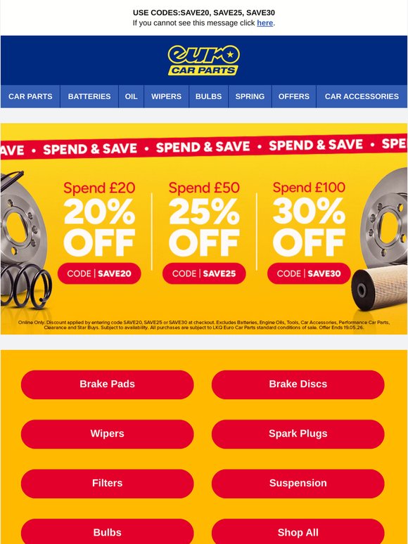 Stock Up & Save Up To 30% On Parts* | Collect Today In 15 ⚡