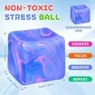 4Pcs Needoh-Nice Cube,Ice Cube Stress Relief Fidget Toys,Squeeze Doh Cube Squishy Fidget Toys,Sensory Stress Balls for Autism Anxiety Relief