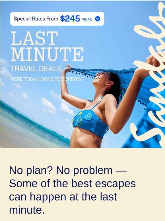 *** Looking for last-minute travel offers – ready for island bliss? ***