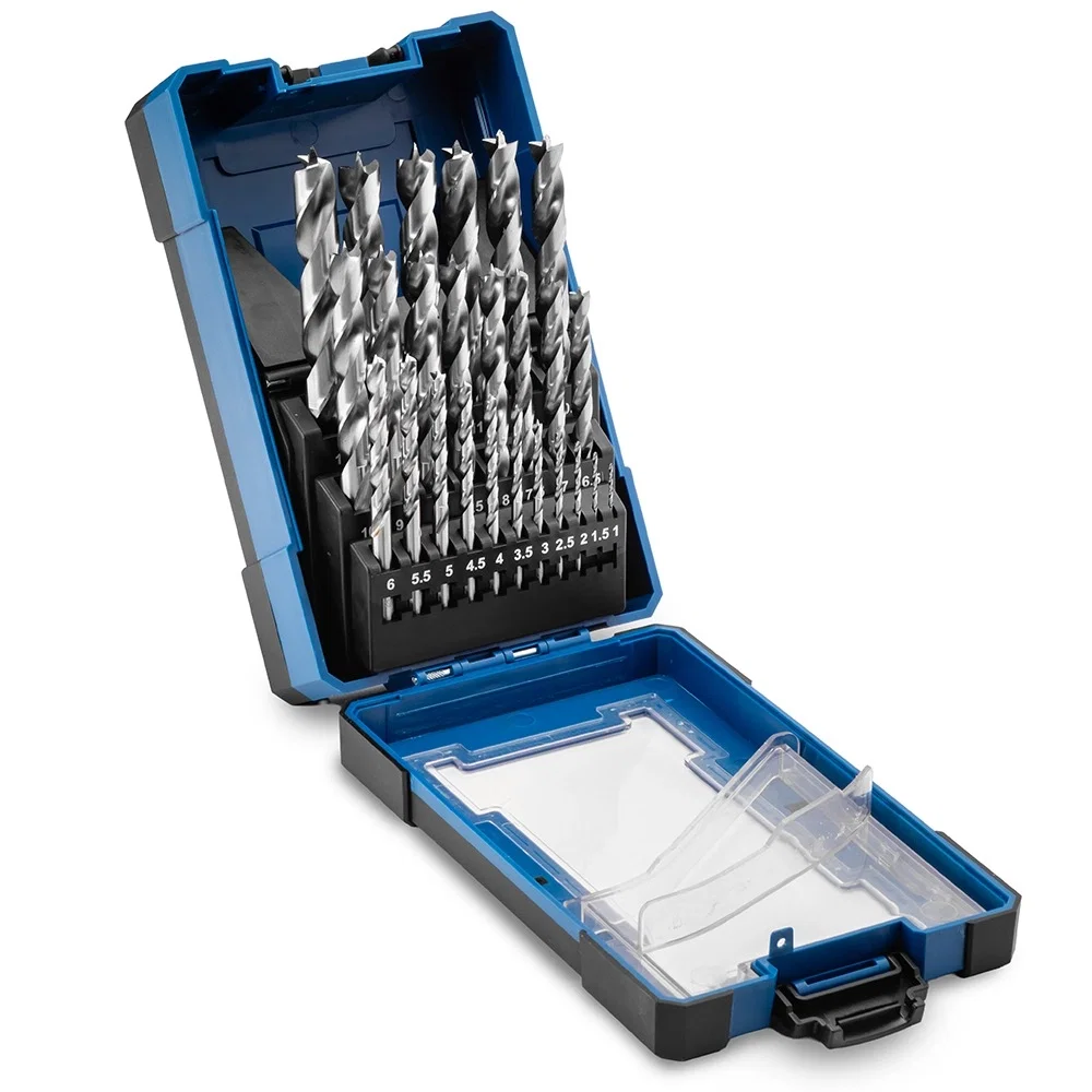 Rockler Metric Brad-Point Drill Bit Set with Case, 25-Piece