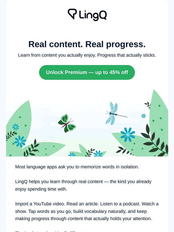 Save up to 45% — learn with real content