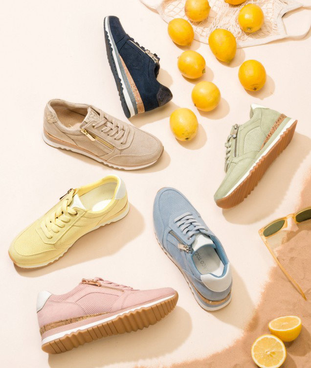 Ladies Marco Tozzi Suede Side Zip Sneaker