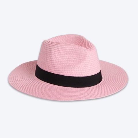 Ladies Straw Fedora Hat