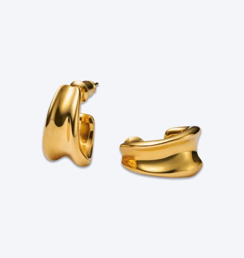 Ladies Molten Luxe Hoop Earrings