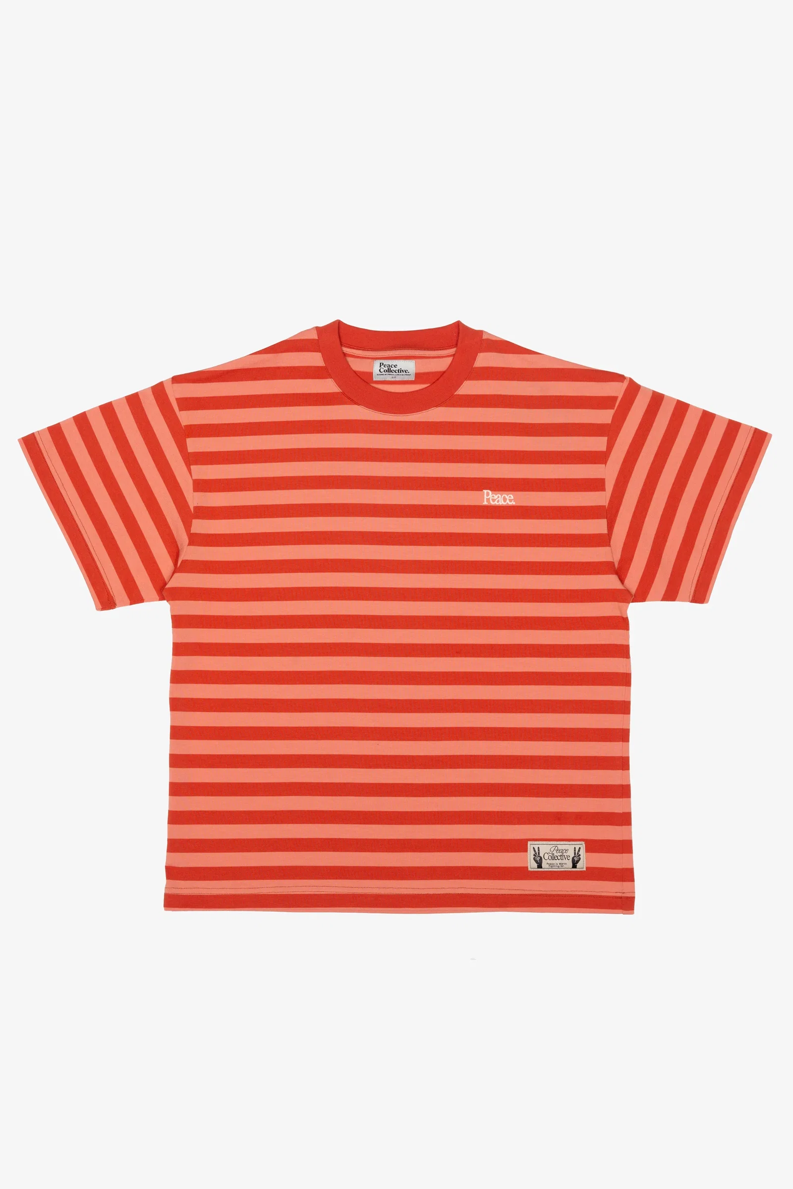 Image of Peace Striped Heavyweight T-Shirt - Terra Cotta