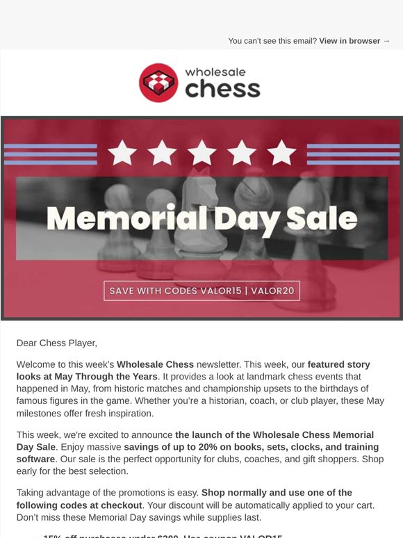 The Rich History of Chess In May