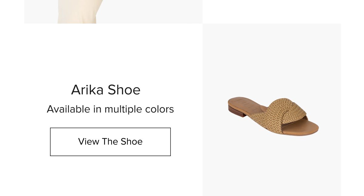 Arika shoe available in multiple colors, featuring a woven design and flat sole.
