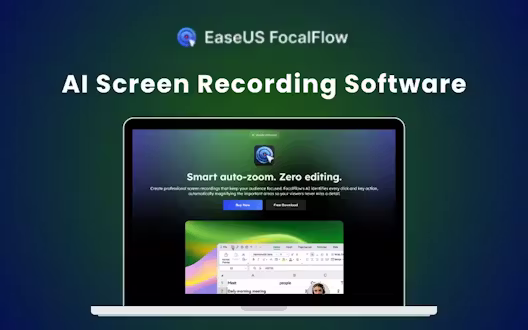 EaseUS FocalFlow – AI Screen Recording With Auto-Zoom (3PCs – Windows) | Annual Access