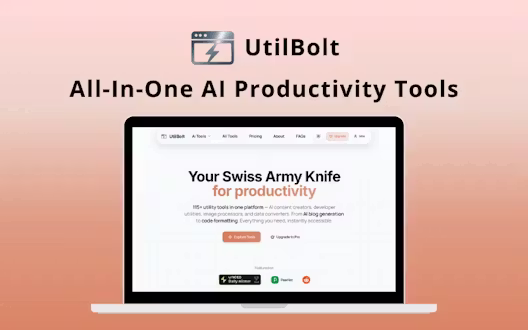 UtilBolt – All-In-One AI Productivity Tools | Lifetime Access