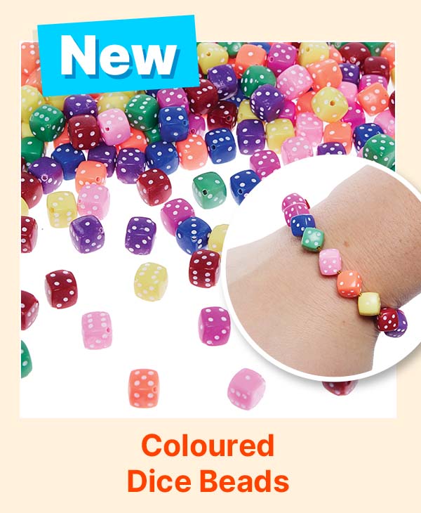 Coloured Dice Beads