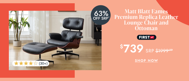 Matt Blatt Eames Premium Replica Leather Lounge Chair and Ottoman