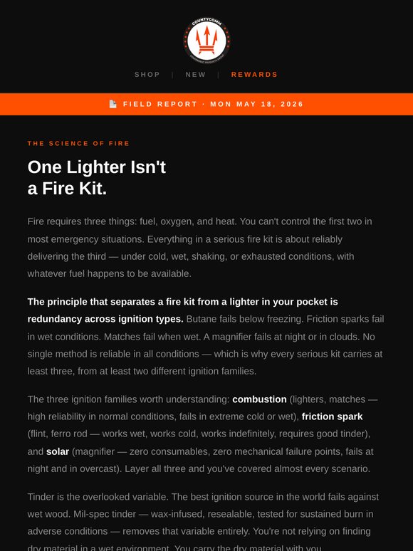 One lighter isn't a fire kit. Here's what is.