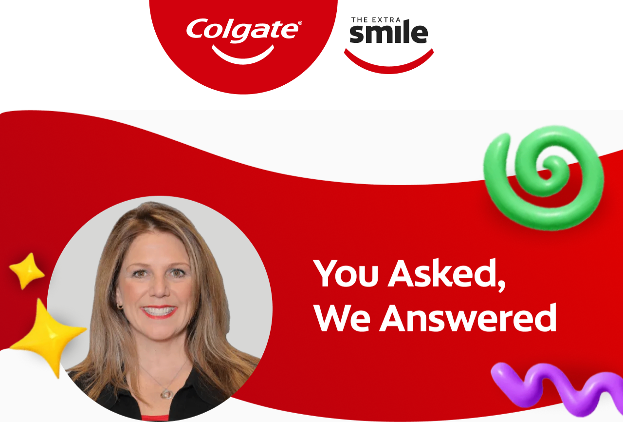 A head shot of dental professional Dr. Natalie Carr-Bustillo (DDS, MS) is shown next to text that reads, you asked, we answered.