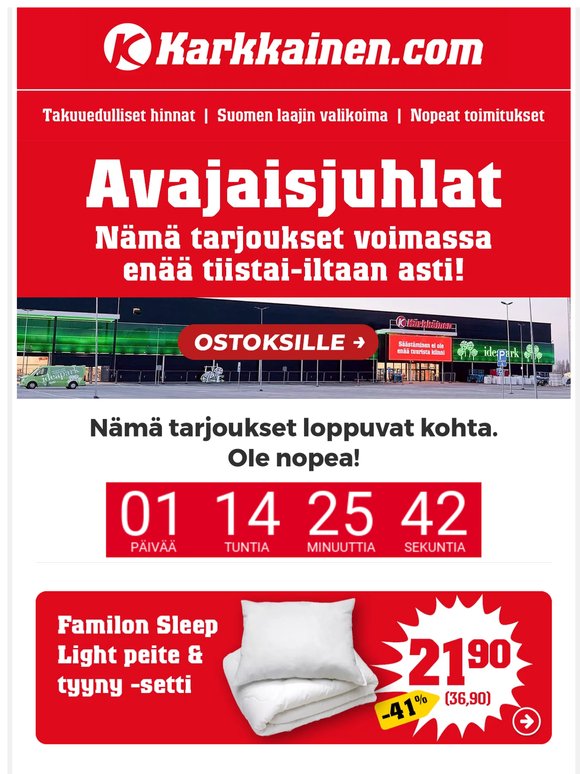 Nämä tarjoukset loppuvat huomenna