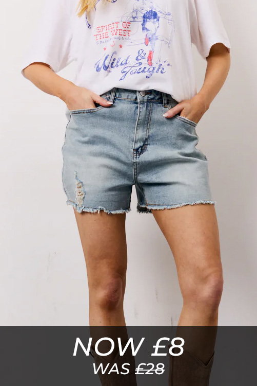 Distressed Denim Shorts