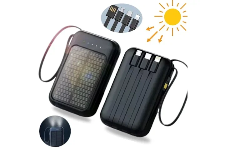 4-i-1 solcellsdriven powerbank – 10 000 mAh
