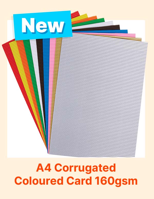 A4 Corrugated Coloured Card 160gsm