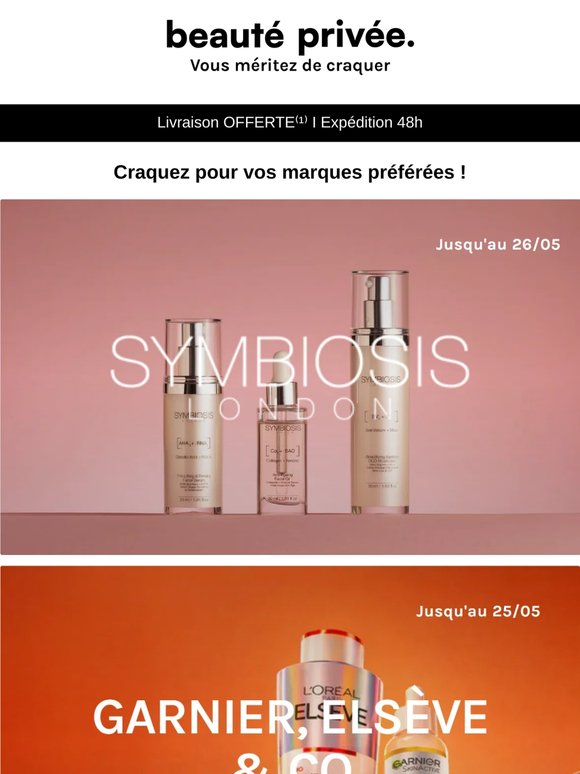 Symbiosis, Garnier, Sinati Paris, Erth Skin, Fit Clem : découvrez les ventes beauté ✨