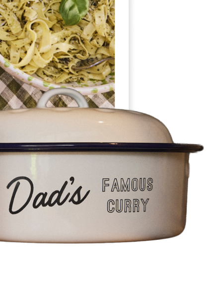 Personalised Enamel Round Roaster With Lid – Gift For Dad