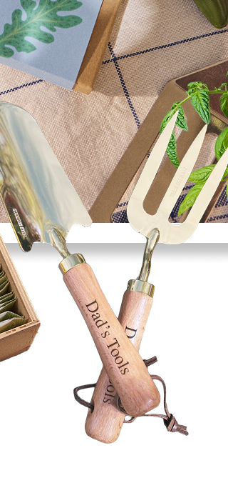 Personalised Gold And Beechwood Garden Tools